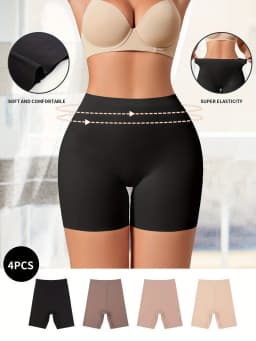 1Pc/4Pcs/Pack Hot Sale High Waist Women Long Leg Panty Comfortable Seamless Long Panties Tummy Tight Seamless Shorts Panties