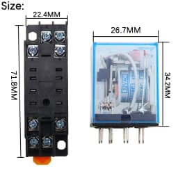 MY2P HH52P MY2NJ DPDTMiniature Coil Generalelectromagnetic intermediate relay switch withSocket Base LED AC 110V 220V DC 12V 24V