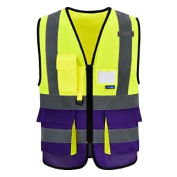AYKRM High Visibility Reflective Vest Safety Zip Pocket Hi Viz Security Waistcoats Multi Customized Logo Construction