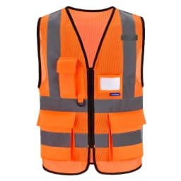 AYKRM High Visibility Reflective Vest Safety Zip Pocket Hi Viz Security Waistcoats Multi Customized Logo Construction