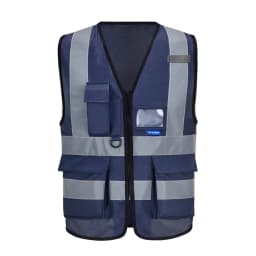 AYKRM High Visibility Reflective Vest Safety Zip Pocket Hi Viz Security Waistcoats Multi Customized Logo Construction
