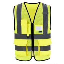 AYKRM High Visibility Reflective Vest Safety Zip Pocket Hi Viz Security Waistcoats Multi Customized Logo Construction