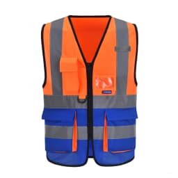 AYKRM High Visibility Reflective Vest Safety Zip Pocket Hi Viz Security Waistcoats Multi Customized Logo Construction