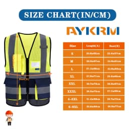 AYKRM High Visibility Reflective Vest Safety Zip Pocket Hi Viz Security Waistcoats Multi Customized Logo Construction