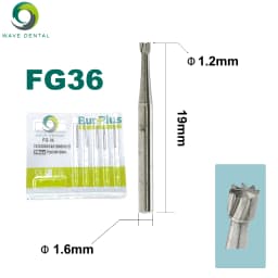 PRIMA WAVE Dental Tungsten Carbide Burs Ball Round Head FG Series For High Speed Handpiece Dia.1.6mm 5Pcs/Pack