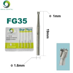 PRIMA WAVE Dental Tungsten Carbide Burs Ball Round Head FG Series For High Speed Handpiece Dia.1.6mm 5Pcs/Pack