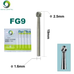 PRIMA WAVE Dental Tungsten Carbide Burs Ball Round Head FG Series For High Speed Handpiece Dia.1.6mm 5Pcs/Pack