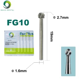 PRIMA WAVE Dental Tungsten Carbide Burs Ball Round Head FG Series For High Speed Handpiece Dia.1.6mm 5Pcs/Pack