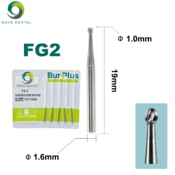 PRIMA WAVE Dental Tungsten Carbide Burs Ball Round Head FG Series For High Speed Handpiece Dia.1.6mm 5Pcs/Pack