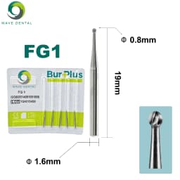PRIMA WAVE Dental Tungsten Carbide Burs Ball Round Head FG Series For High Speed Handpiece Dia.1.6mm 5Pcs/Pack