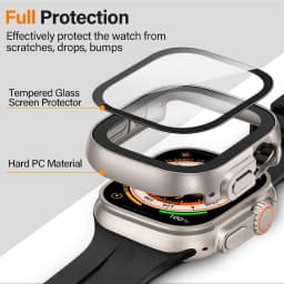 Cover For Apple Watch Ultra 3 4 Case 49mm Accessories PC Shockproof Bumper+Tempered Glass Screen Protector iwatch Series Ultra 2