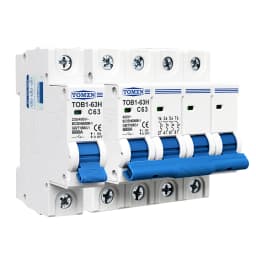 TOMZN AC MCB TOB1-63H C Curve 230/400V~ 50/60Hz Mini Circuit Breaker 1P 2P 3P 4P 3A 6A 10A 16A 20A 25A 32A 40A 50A 63A