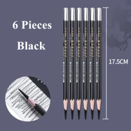 6 Pieces/Set Artist Black White Charcoal Pencils Set for Drawing Sketching Shading on Dark Papers Colored Cardboard