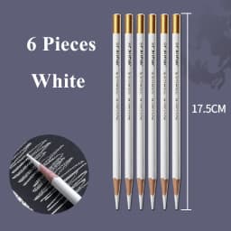 6 Pieces/Set Artist Black White Charcoal Pencils Set for Drawing Sketching Shading on Dark Papers Colored Cardboard
