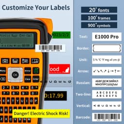 Support Russisan Keyboard E1000 Pro Portable Printer Sticky Label Maker Compatible for Brother P-touch AHS TZE-231