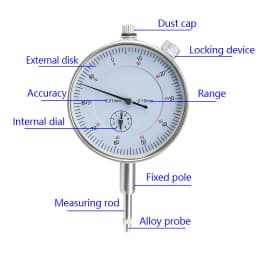Precision 0.01mm Dial Indicator Gauge 0-10mm Meter Precise 0.01mm Resolution Indicator Gauge Mesure Instrument Tool Dial Gauge