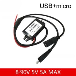 8-90V 12V 24V 48V 60V 72V 90V to 5V 5A DC DC Step Down Converter 25W Type-C USB Micro Buck Power Supply Mobile Phone Charging