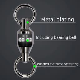 DNDYUJU 10 To 20pcs Stainless Steel Bearing Fishing Swivels Barrel Rolling Swivels Connector Fishing Accessories Tools Tackle