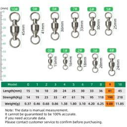 DNDYUJU 10 To 20pcs Stainless Steel Bearing Fishing Swivels Barrel Rolling Swivels Connector Fishing Accessories Tools Tackle