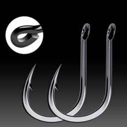 100pcs/box #3~12 High Carbon Steel Fishing Hooks Pack with Hole Fishing Hooks Circle Black Barbed Hooks