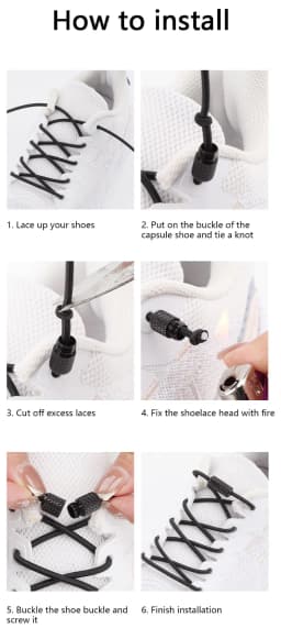 No Tie Shoelaces Round Elastic Shoe Laces Sneakers Shoelace Without Ties Metal Capsules Lock Shoes Accessories for Kids Adult