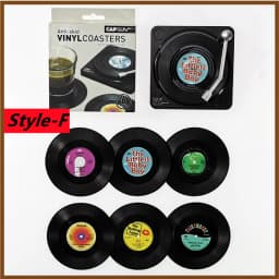 New 6/4/2PCS Retro Vinyl Record Cup Coaster Anti-slip Coffee Coasters Heat Resistant Music Drink Mug Mat Table Placemat Decor