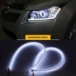 2PCS RGB Car LED Daytime Running Lights APP/Remote Control Flexible Auto Headlight Strips DRL Flowing Turn Signal Lamps 60cm 12V