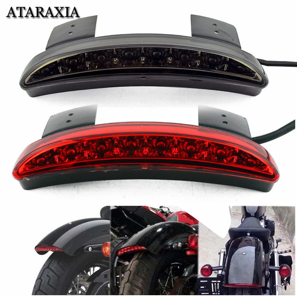 Motorcycle Tail Light Lamps Motor Cafe Racer Rear Fender Edge Brake Taillight For Harley Touring Sportster XL 883 1200