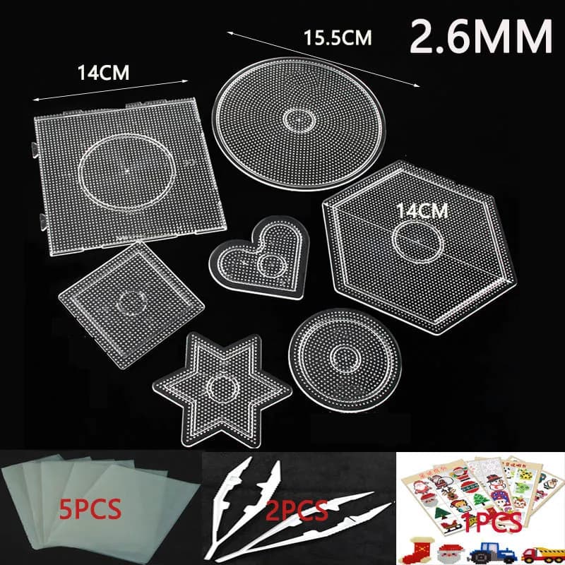 2.6/5mm Mini Hama Beads template Toy DIY perler tool Beads Educational Tangram Jigsaw Puzzle Iron beads tool Free shipping