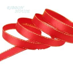 (25 Yards/Lot) 10mm Satin Ribbon White Gold Edge Wholesale High Quality Gift Packaging Ribbons