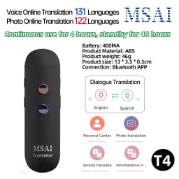 Portable Smart Voice Translator T4 T8 131 Languages Real-Time Translation Bluetooth Photo Translation Device