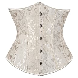Underbust Corset Plus Size Gothic Corset Cincher Medieval Corsets for Women Jacquard Vintage Waist Corset Top Black White Purple