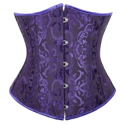 Underbust Corset Plus Size Gothic Corset Cincher Medieval Corsets for Women Jacquard Vintage Waist Corset Top Black White Purple