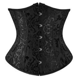 Underbust Corset Plus Size Gothic Corset Cincher Medieval Corsets for Women Jacquard Vintage Waist Corset Top Black White Purple