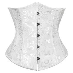 Underbust Corset Plus Size Gothic Corset Cincher Medieval Corsets for Women Jacquard Vintage Waist Corset Top Black White Purple