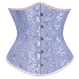 Underbust Corset Plus Size Gothic Corset Cincher Medieval Corsets for Women Jacquard Vintage Waist Corset Top Black White Purple