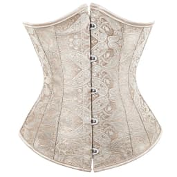 Underbust Corset Plus Size Gothic Corset Cincher Medieval Corsets for Women Jacquard Vintage Waist Corset Top Black White Purple
