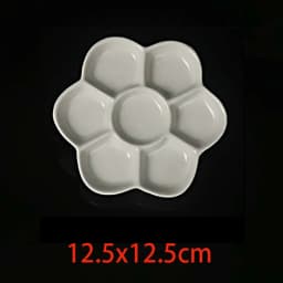 Plum Blossom 7-grid Ceramic Watercolor Palette Jingdezhen Firing Artist-grade Gouache Acrylic Paint Sub-packaging Ceramic Dish