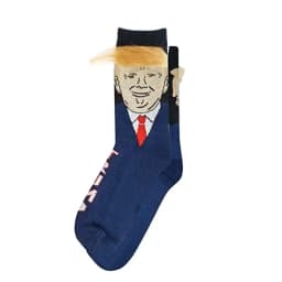 Doneld Trunp Stockings with 3D Fake Hair Crew Socks for Men Women