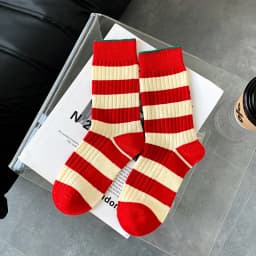 Cotton Women's Long Socks Medium Tube Korean White Breathable Leisure Girls Embroidery Male Sock Spring Summer Stripe Woman Cute