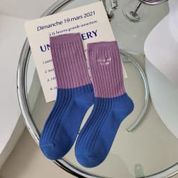 Cotton Women's Long Socks Medium Tube Korean White Breathable Leisure Girls Embroidery Male Sock Spring Summer Stripe Woman Cute