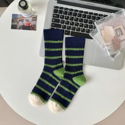 Cotton Women's Long Socks Medium Tube Korean White Breathable Leisure Girls Embroidery Male Sock Spring Summer Stripe Woman Cute