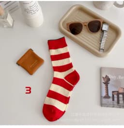 Cotton Women's Long Socks Medium Tube Korean White Breathable Leisure Girls Embroidery Male Sock Spring Summer Stripe Woman Cute