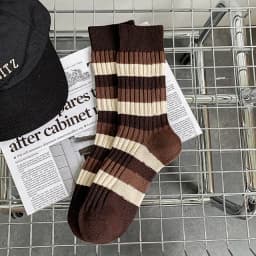 Cotton Women's Long Socks Medium Tube Korean White Breathable Leisure Girls Embroidery Male Sock Spring Summer Stripe Woman Cute