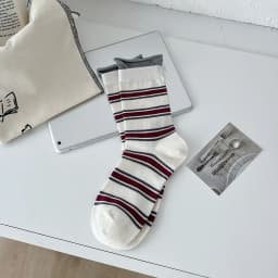 Cotton Women's Long Socks Medium Tube Korean White Breathable Leisure Girls Embroidery Male Sock Spring Summer Stripe Woman Cute