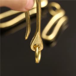 1Piece Solid Brass Belt U Hook Keychain Key Ring Wallet Fob Clip Retro Vintage Fish Hook with O Ring 3 Sizes Available