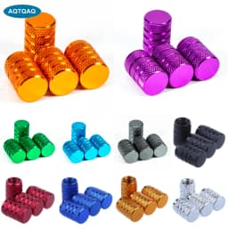 AQTQAQ Aluminum Alloy Car Wheel Tire Valve Caps Tyre Rim Stem Covers Airdust Waterproof for Automobiles Motorcycles Trucks Bikes