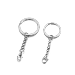 10/20pcs 25 28 30mm Screw Eye Pin Key Chain Key Ring With Eye Screws Round Split Keyrings For DIY Jewelry Making Accessories