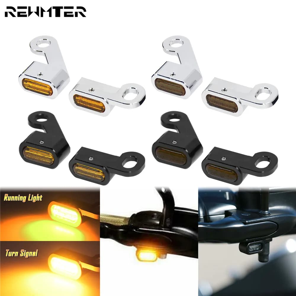 2xMotorcycle LED Turn Signal Indicators Amber Running Lights Mini Lamp For Harley Sportster XL 48 72 1200 883 04-23 Nightster
