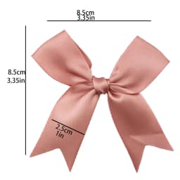 (50 Pcs/pack) 85*85mm Fresh Pink Ribbon Bows Small Size Satin Ribbon Bow Flower Craft Decoration Handwork DIY Party Decoration